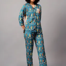LEAF ORIGINALS Women Printed Night suit-image-84