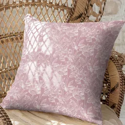 CASABLEU Pink & White 2 Pieces Floral Printed Square Cushion Covers-image-72