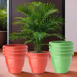 Kuber Industries Pack Of 8 Red & Green Planters image 1