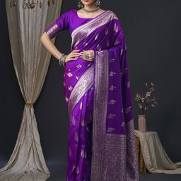 Anouk Ethnic Motifs Zari Banarasi Saree-image-21