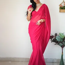 Sidhidata Pure Georgette Ready to Wear Solid Saree-56