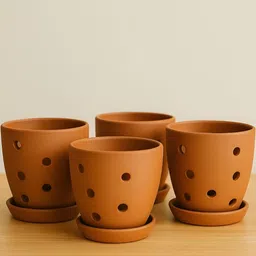 The handicraftian Set of 4 Hexane Orchid Planter Large 8.5 Inch-picture-8