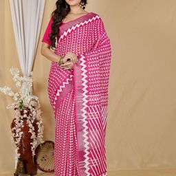 PuJoy Zari Pure Cotton Taant Saree-image-27