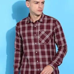 Moda Rapido Men Classic Opaque Checked Casual Shirt-picture-9
