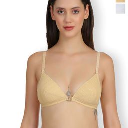 SELFCARE Pack Of 2 Net Half Coverage Lightly Padded Bra image 1