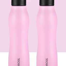 BOROSIL Pink & Black Set of 2 Stainless Steel Solid Water Bottle-13