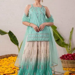 Lagorii Girls Embroidered Ready to Wear Lehenga & Blouse With Dupatta-picture-48