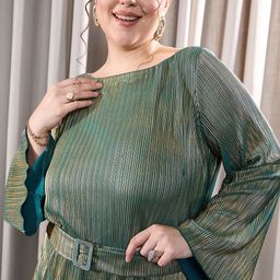 CURVE BY KASSUALLY Plus Size Striped A-Line Mini Dress image 2