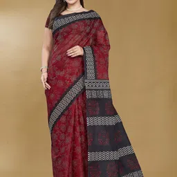 Rani Saahiba Ethnic Motifs Pure Cotton Block Print Saree-picture-37