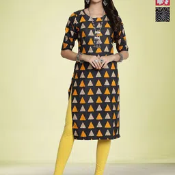 Moda Rapido Women Ethnic Motifs Printed Thread Work Floral Crepe Kurta-image-73