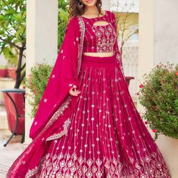 Jogmaya Fashion Embroidered Sequinned Ready to Wear Lehenga & Unstitched Blouse With Dupatta-picture-16