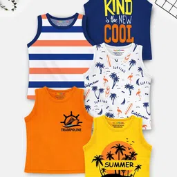 YK X Trampoline Boys Typography 5 Printed Applique T-shirt-31