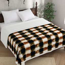EverHOME Green & Brown Checked AC Room 150 GSM Double Bed Dohar-image-69