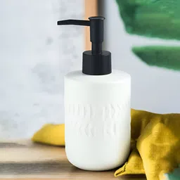 The Better Home White & Black Textured Ceramic Matte Hand Dispenser 250 ml-33