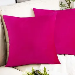 IVAZA Pink & Beige Set of 2 Velvet Square Cushion Covers-14