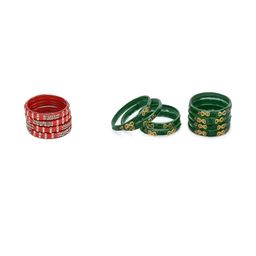 Somil set of 2 red,green Combo Glass Bangles-image-101