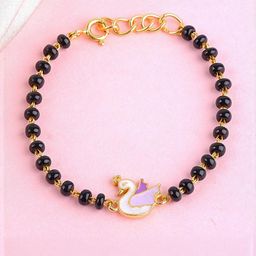 Elegante kids Kids Sterling Silver Gold-Plated Beaded Wraparound Bracelet-image-9