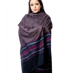 THE SHAWL STUDIO Women Striped Woven Design Shawl-picture-30