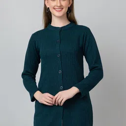 Hifzaa Women Ribbed Woollen Cardigan-image-88