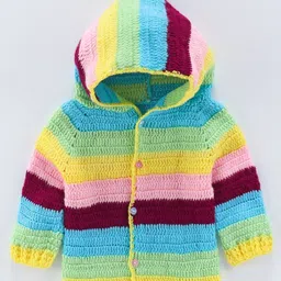 USHA ENTERPRISES Unisex Kids Animal Striped Woollen Cardigan-picture-24