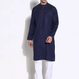 SHOWOFF Men Printed Regular Kurta with Trousers-picture-15