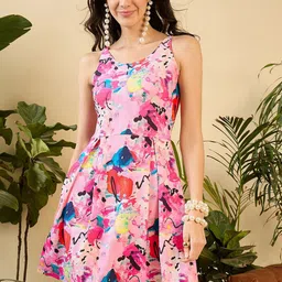 MABISH by Sonal Jain Print Fit & Flare Dress-image-53