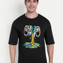 BENNY BROOKS Graphic Printed Drop-Shoulder Sleeves Cotton Oversized T-shirt-picture-44