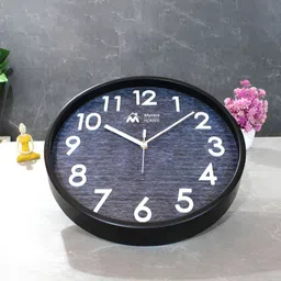 Myntra Elegant Homes 12" Embossed Dial Wall ClockWhite & Blue Contemporary Wall Clock-image-4