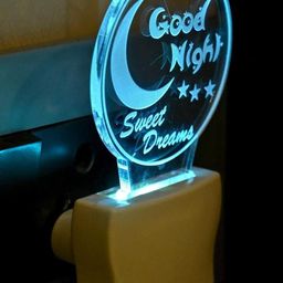 SOMIL Green & Blue Acrylic Good Night Printed Glass With LED Night Lamp-image-23