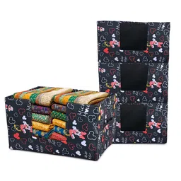 Kuber Industries Black & Red 4 Pieces Disney Mickey Printed Drawer Organisers-2
