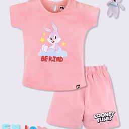 YK X Minute Mirth Infant Girls Looney Tunes Printed Pure Cotton T-shirt with Shorts-image-18