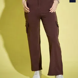 DIMPY GARMENTS Women Pack of 2 Relaxed High-Rise Cargos Trousers-image-12