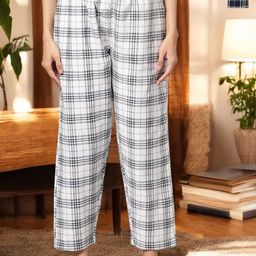 Kryptic Pack Of 2 Checked Pure Cotton Mid-Rise Lounge Pants-picture-43