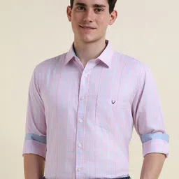 Allen Solly Men Slim Fit Spread Collar Micro Checked Cotton Formal Shirt-image-52