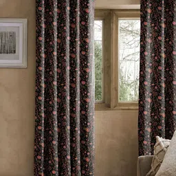 CASABLEU Black Set of 2 Geometric Door Curtain-10