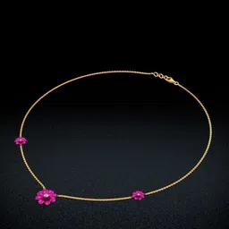 Joyalukkas Hot Pink Floweret Necklace - 7.19 gms-picture-30