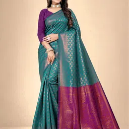 Abhilasha Woven Design Zari Pure Silk Kanjeevaram Saree-38