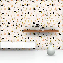 ArtzFolio Printed UV-Resistant Anti-Bacterial Abstract Pastel Triangles Peel & Stick Wallpaper-54
