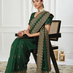 FABMORA Ethnic Motifs Embroidered Saree-picture-47