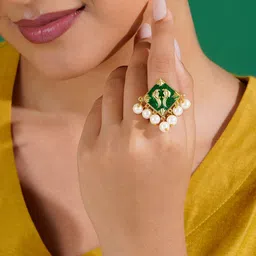 TEEJH Beaded Adjustable Finger Ring-image-3