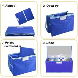 Kuber Industries Blue & White 2 Pieces Printed Drawer Organisers With Transparent Lid image 4