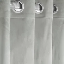 Saral Home Grey Set of 2 Black Out Window Curtain-16