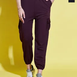 BUY NEW TREND Women Relaxed Loose Fit High-Rise Wrinkle Free Joggers Trousers-image-88