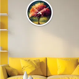 Aura Multicoloured & Multicoloured Printed Contemporary Wall Clock image 3