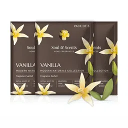 SOUL & SCENTS Pack of 3 Vanilla Fragrance Sachet -20gm Each-33