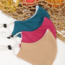 LULU & SKY Women Pack Of 3 Solid Reusable Outdoor Masks-picture-21