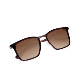 AUGEN Unisex Brown Lens & Gold-Toned Rectangle Sunglasses with image 4
