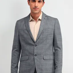 Arrow Checked Single-Breasted Formal Blazer-picture-47