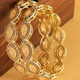 LAVAZZA Set Of 2 Amercian Diamond Studded Kada Bangles-47
