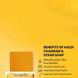 NATSBYTE Set Of 4 Haldi Chandan Soap With Olive Oil For Hydration - 120 g Each image 2